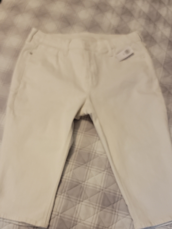 Old Navy Denim - 12 Petite = 13" inseam, hits at knee Cotton/Polyester/Spandex blend